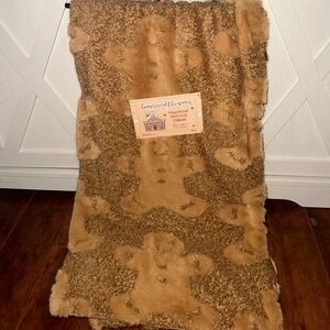 Gingerbread Embossed Faux Fur Throw Blanket